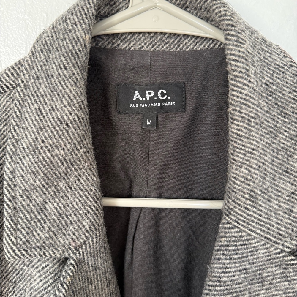 A.P.C. Women's Charcoal Pea Coat - Picture 3 of 6